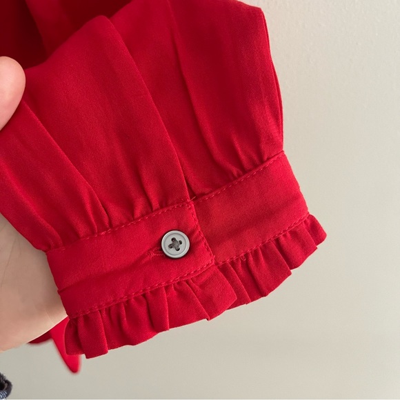 LOFT Red Wrap Blouse - Picture 8 of 11